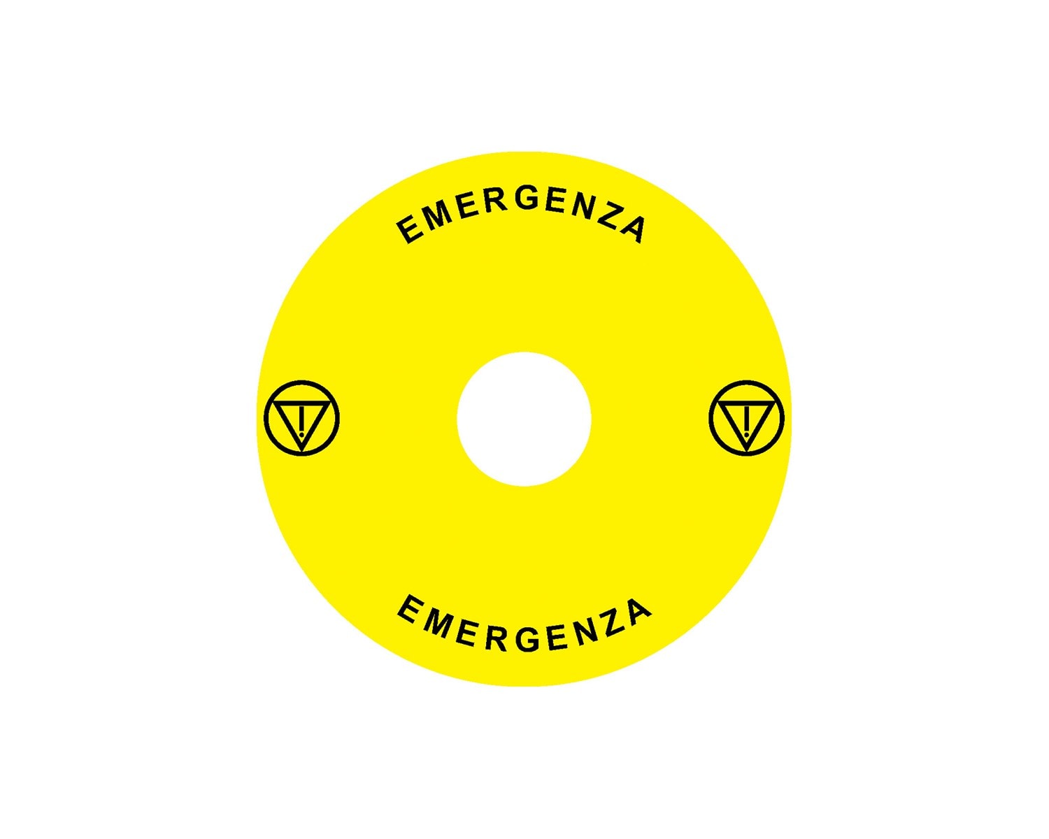 Madenr - Etiquette adhésive Ex9P1 H pour arrêt d'urgence taille 90 mm, jaune, Italien