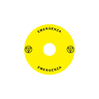 Madenr - Etiquette adhésive Ex9P1 H pour arrêt d'urgence taille 90 mm, jaune, Italien