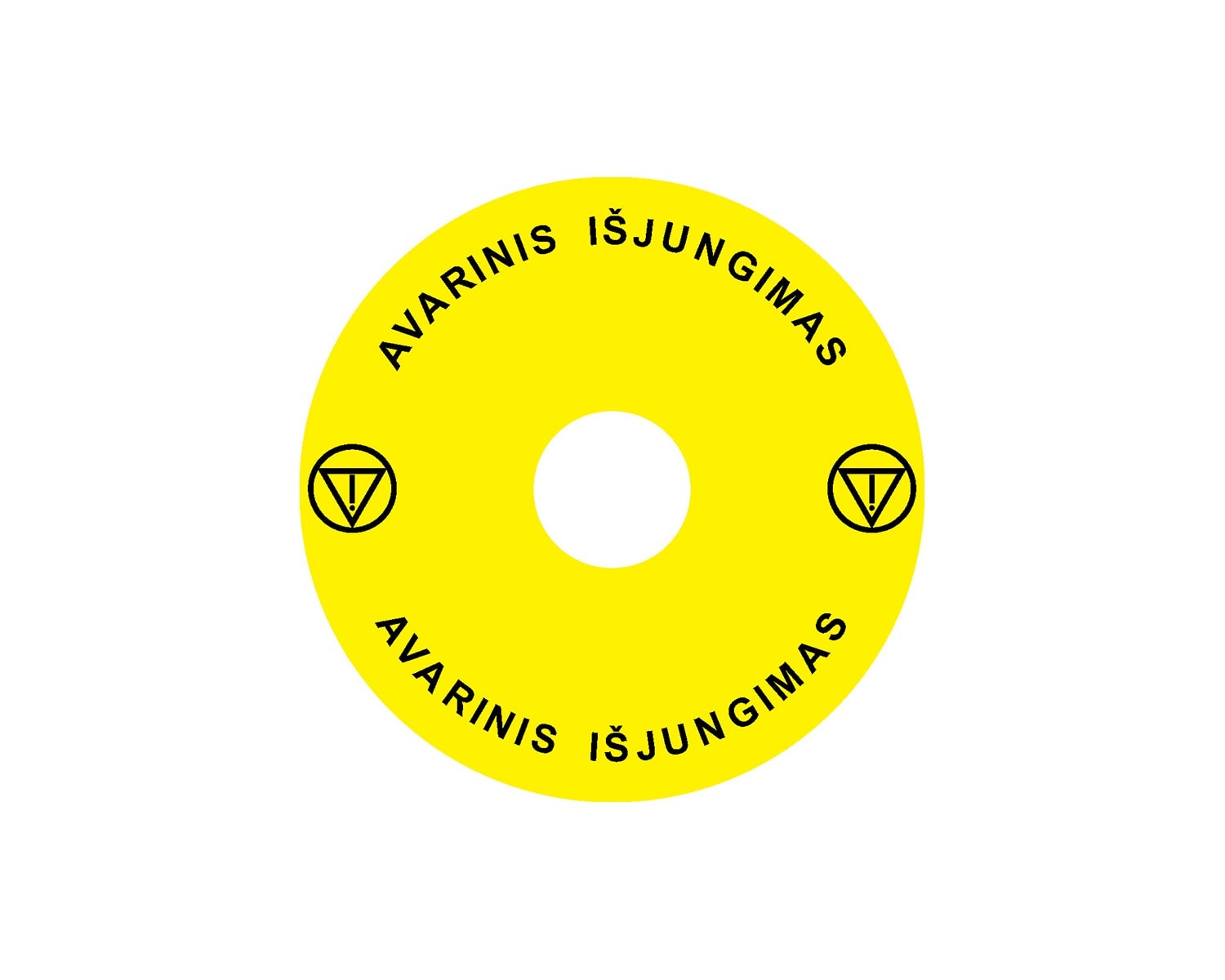 Madenr - Etiquette adhésive Ex9P1 H pour arrêt d'urgence taille 90 mm, jaune, Lituanien