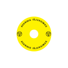 Madenr - Etiquette adhésive Ex9P1 H pour arrêt d'urgence taille 90 mm, jaune, Lituanien