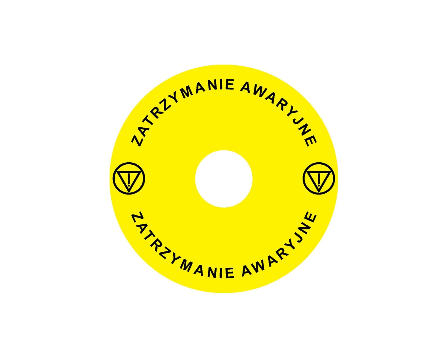 Madenr - Etiquette adhésive Ex9P1 H pour arrêt d'urgence taille 90 mm, jaune, Polonais