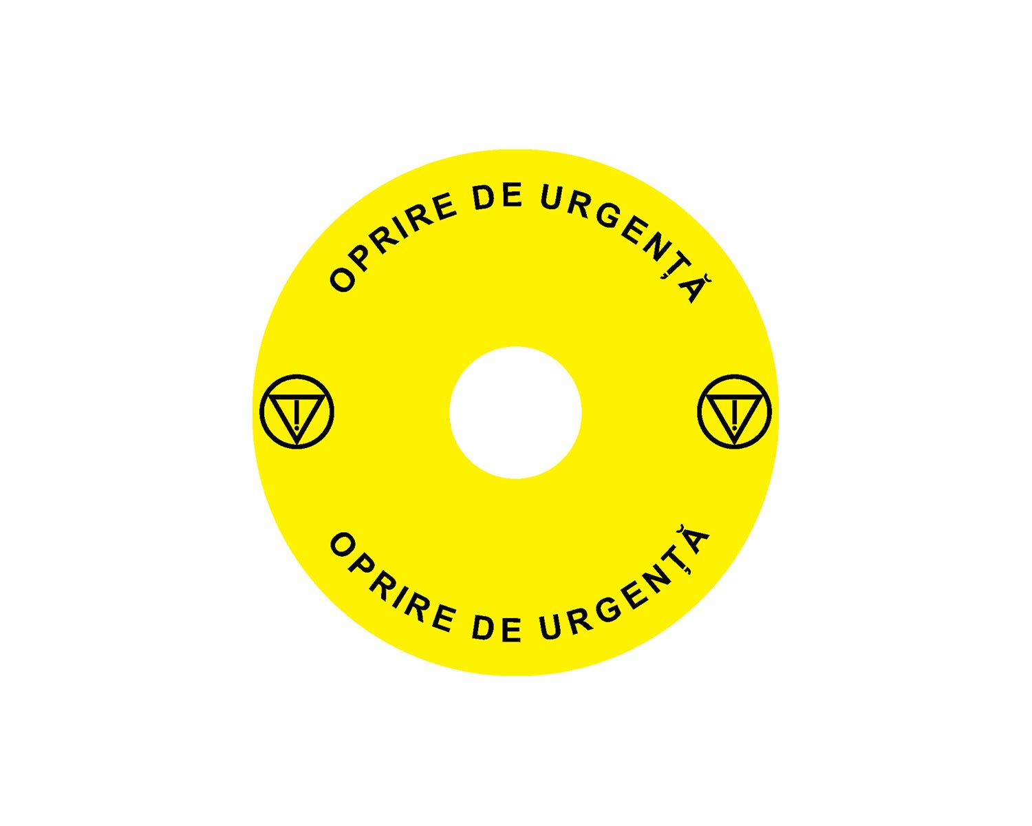 Madenr - Etiquette adhésive Ex9P1 H pour arrêt d'urgence taille 90 mm, jaune, Roumain