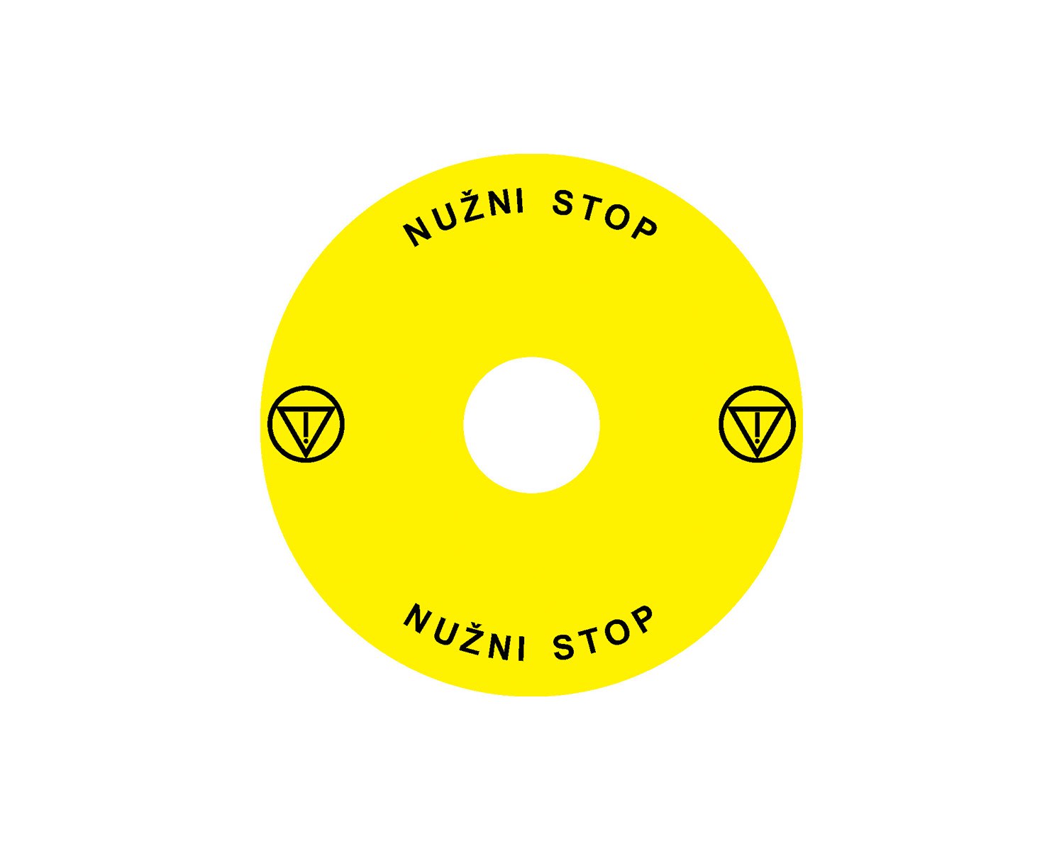 Madenr - Etiquette adhésive Ex9P1 H pour arrêt d'urgence taille 90 mm, jaune, Serbe