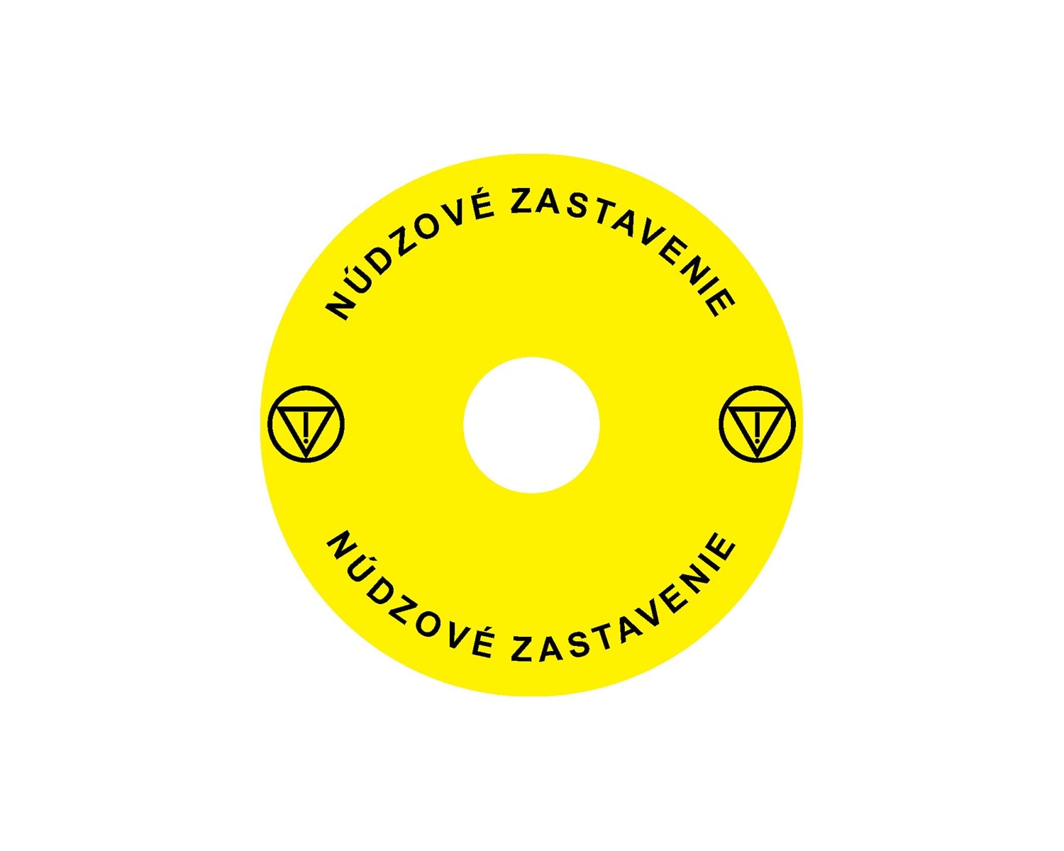 Madenr - Etiquette adhésive Ex9P1 H pour arrêt d'urgence taille 90 mm, jaune, Slovaque