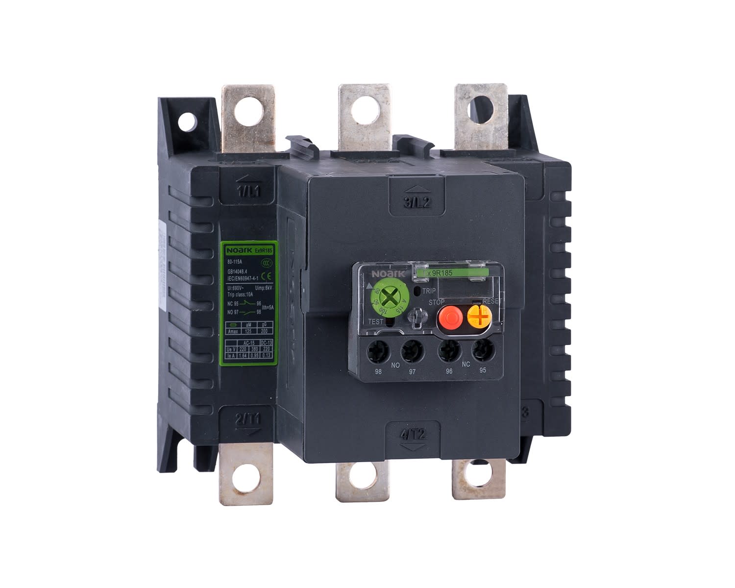 Madenr - Relais thermique 3 pôles Ex9R185 : 140 - 185 A ; contacts auxiliaires NO + NF