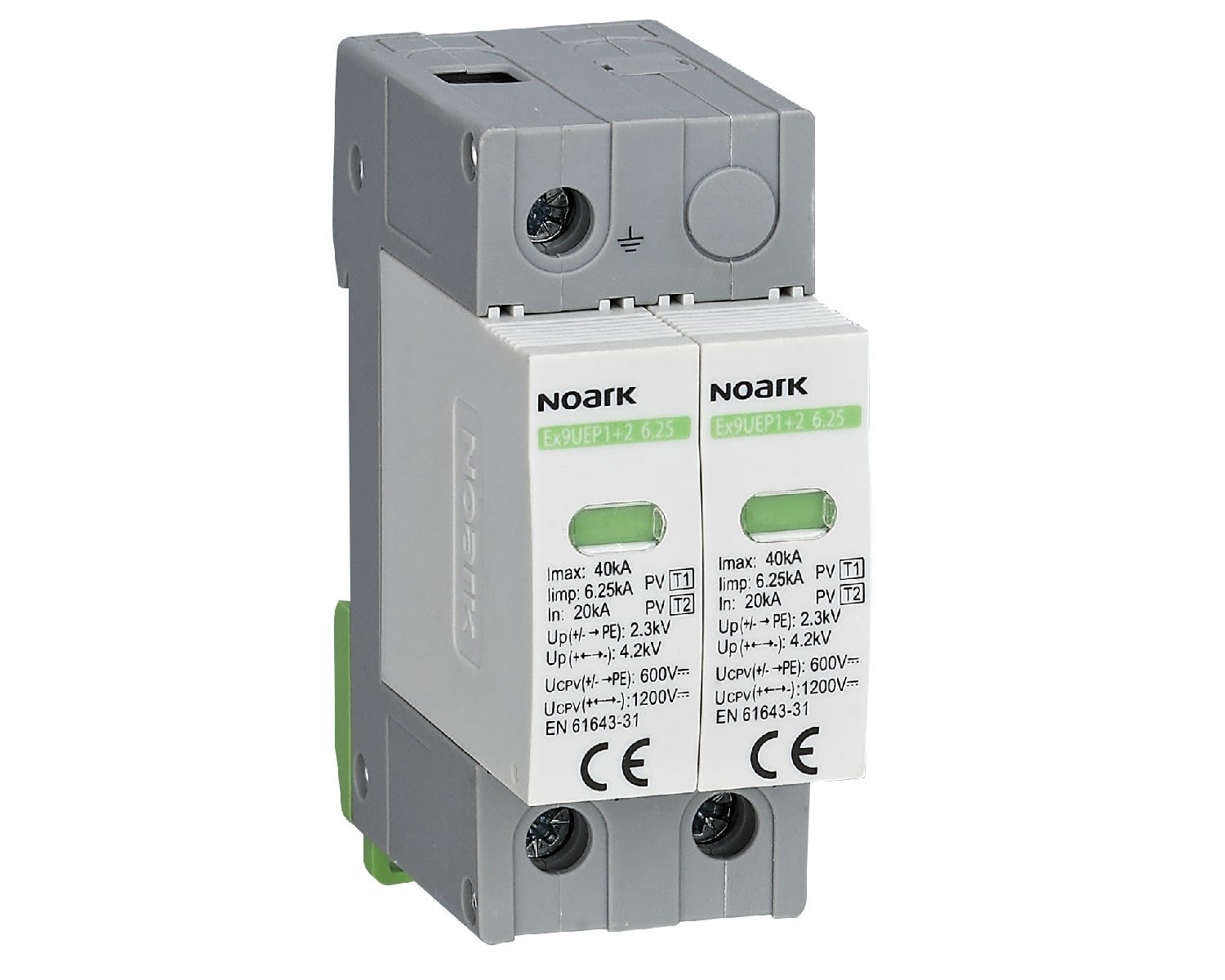 Madenr - Parafoudre 2 pôles Ex9UEP, classe 1+2, 600 VDC, 6,5 kA, sans signalisation no PE