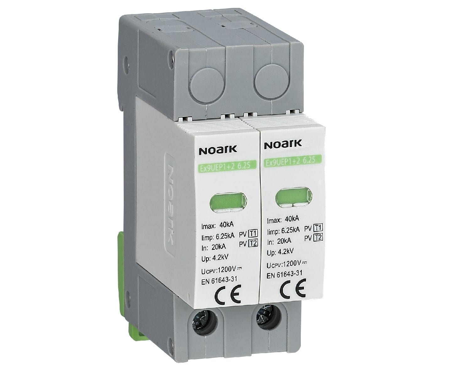 Madenr - Parafoudre 2 pôles Ex9UEP, classe 1+2, 1500 VDC, 6,5 kA, avec signalisation