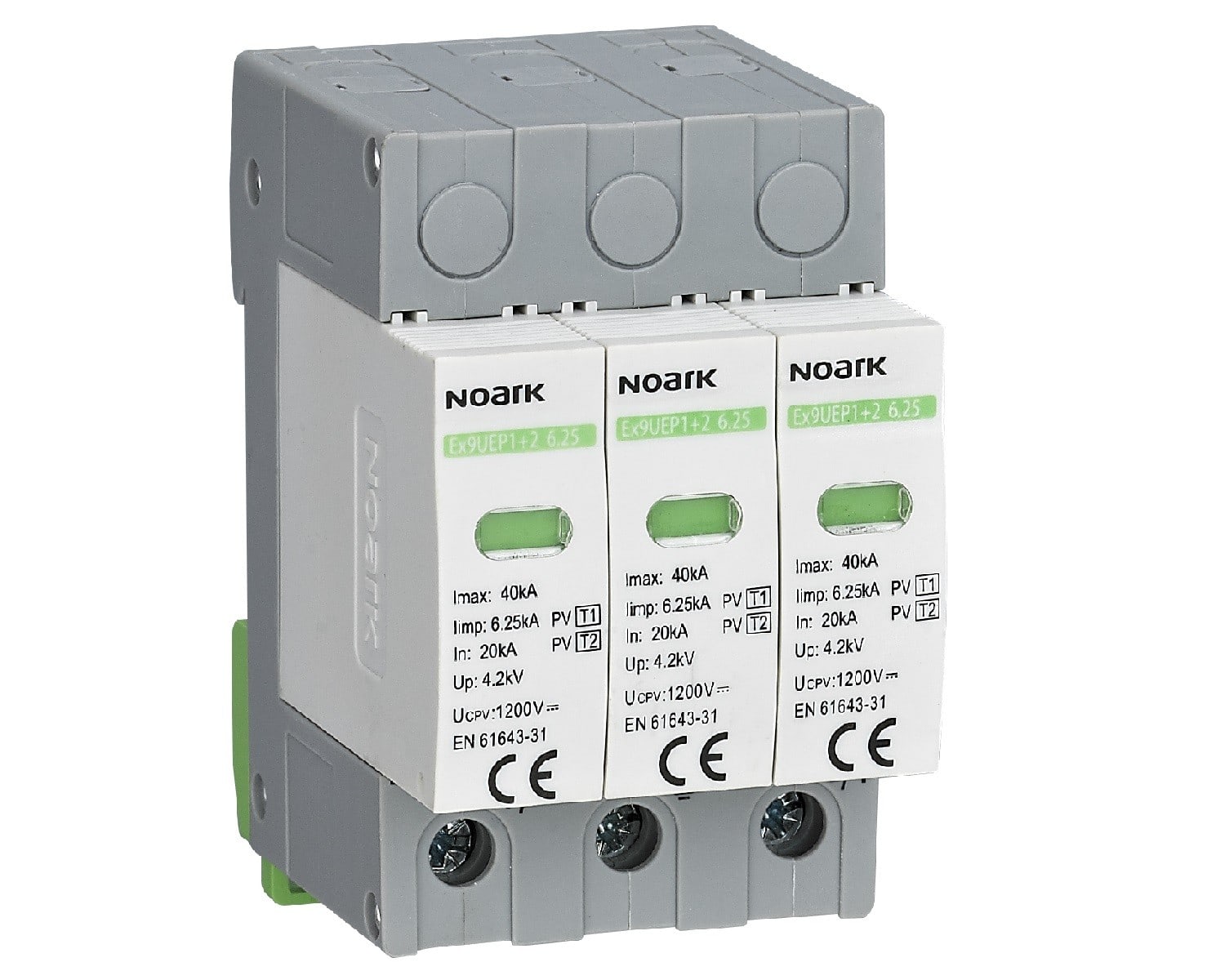 Madenr - Parafoudre 3 pôles Ex9UEP, classe 1+2, 1200 VDC, 6,5 kA avec signalisation no PE