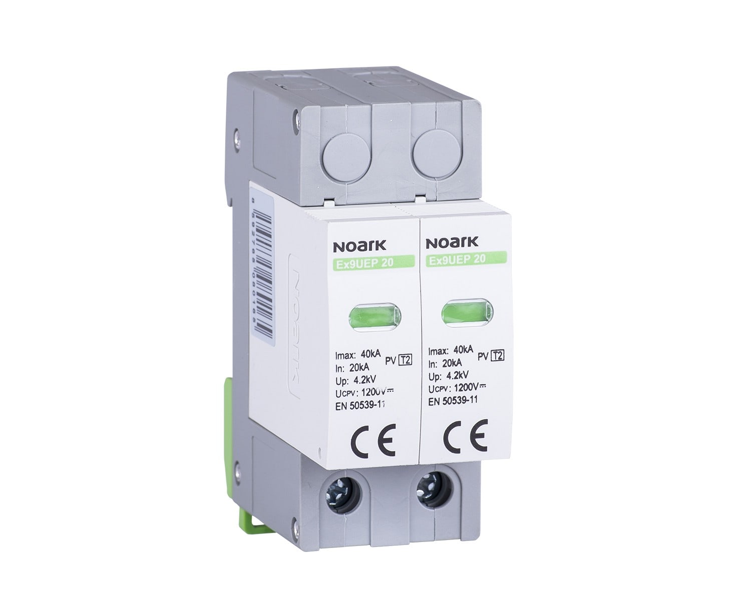 Madenr - Parafoudre 2 pôles Ex9UEP, classe II, 1200 VDC, 20 kA, avec signalisation