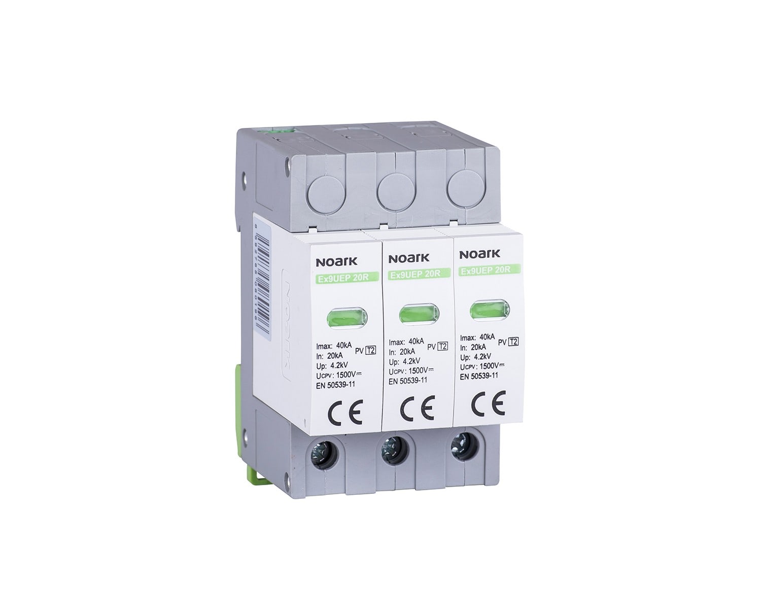 Madenr - Parafoudre 3 pôles Ex9UEP, classe II 1500VDC 20 kA sans signalisation no PE