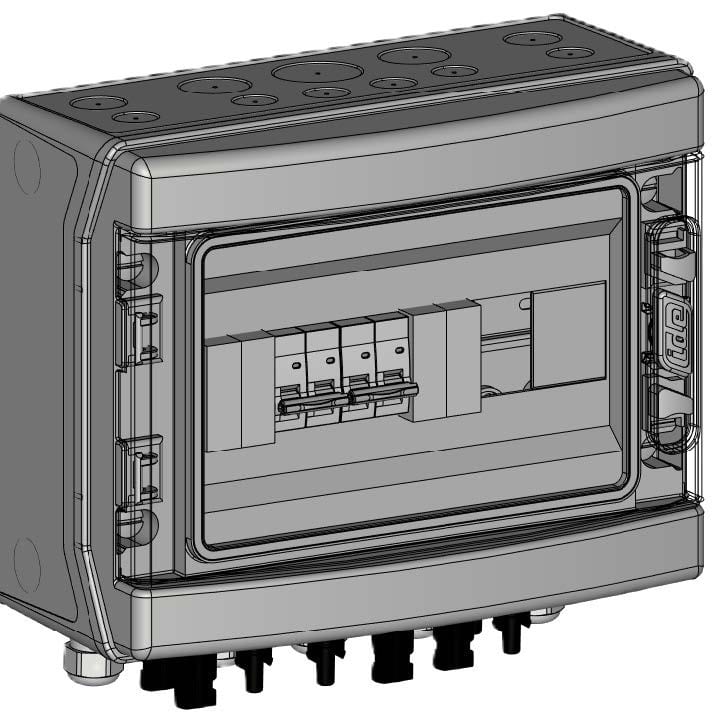 Madenr - Coffret PV 600VDC Madenr 2MPPT 2 Strings 2 intersectionneurs avec parafoudre