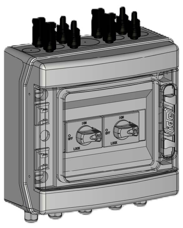 Madenr - Coffret PV 600VDC Madenr 2MPPT 2 Strings 2 intersectionneurs sans parafoudre