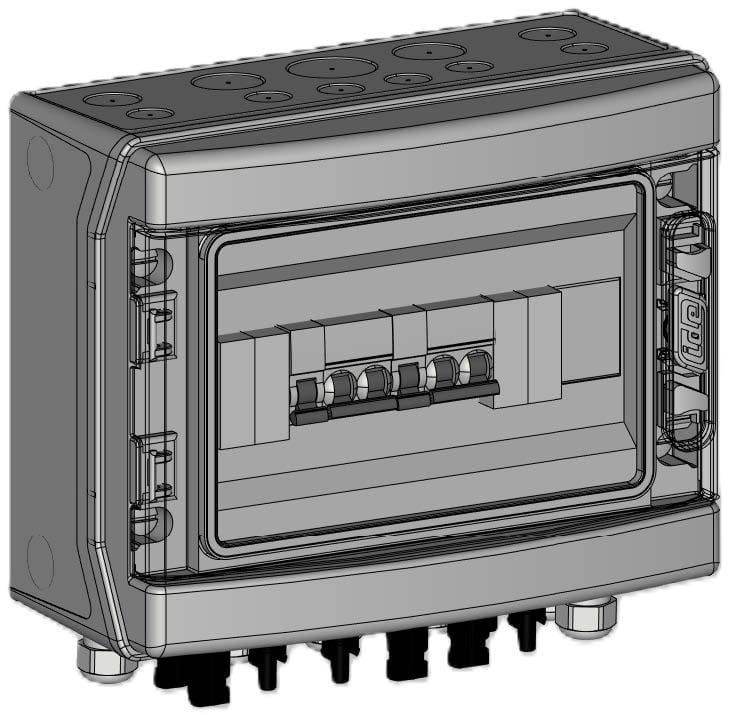 Madenr - Coffret PV 600VDC Madenr 2MPPT 2 Strings 2 intersectionneurs avec parafoudre Mx