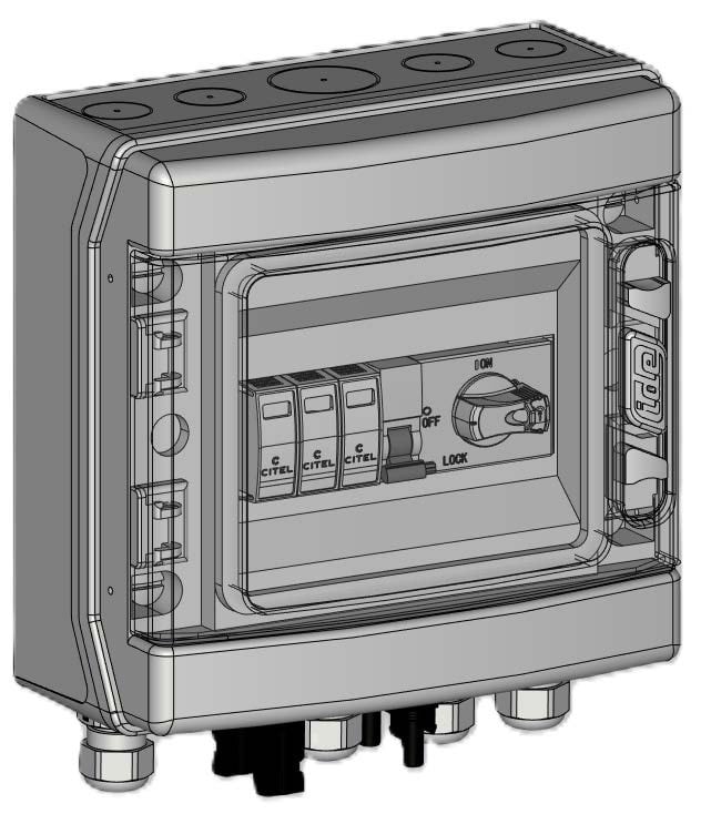 Madenr - Coffret PV 1000VDC Madenr 1MPPT 2 Strings 1 intersectionneur avec parafoudre Mx