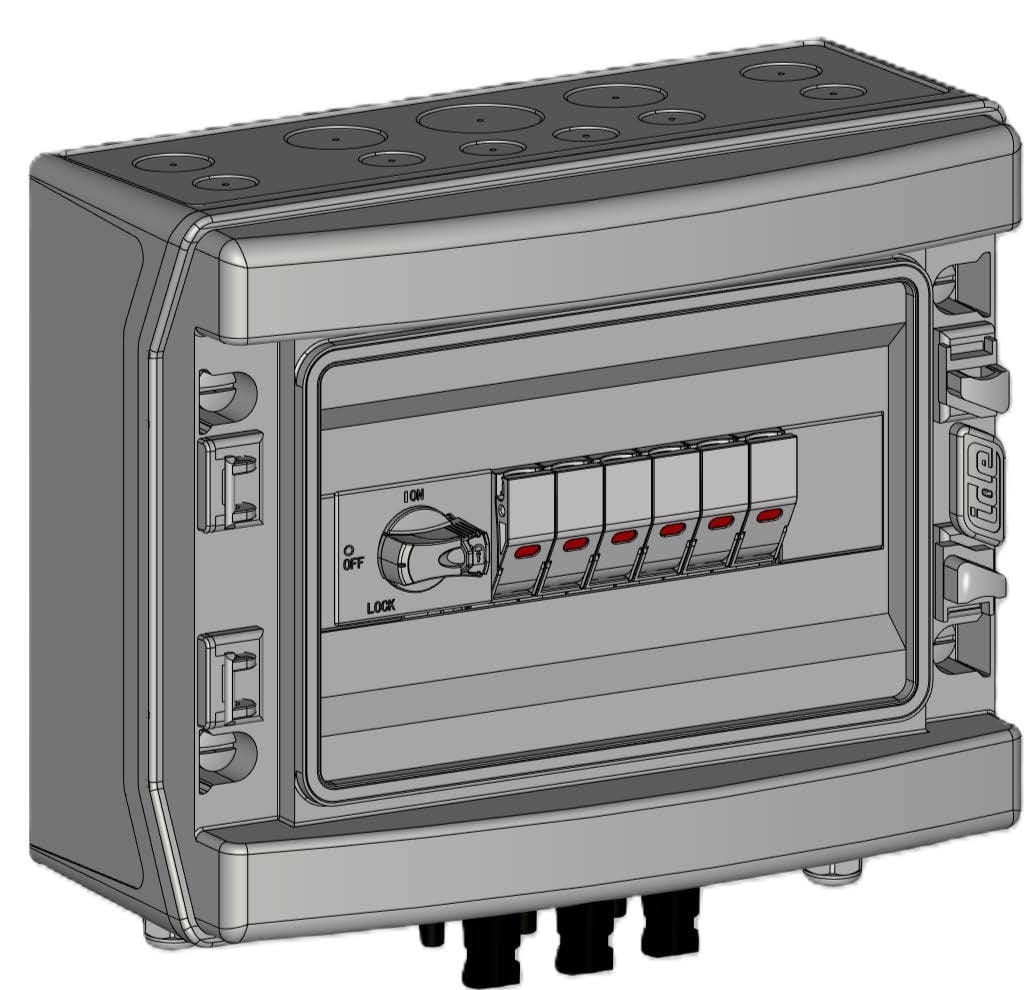 Madenr - Coffret PV 1000VDC Madenr 1MPPT de 3 Strings 1 intersectionneur sans parafoudre
