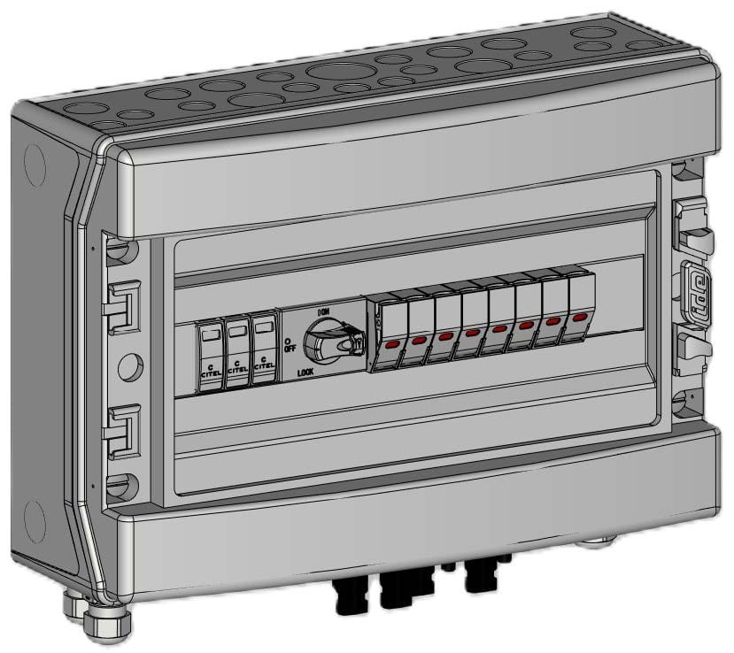 Madenr - Coffret PV 1000VDC Madenr 1MPPT de 4 Strings 1 intersectionneur avec parafoudre