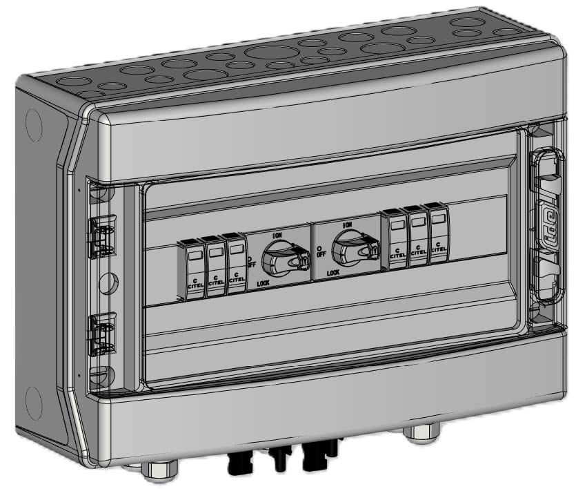 Madenr - Coffret PV 1000VDC Madenr 2MPPT 1 String 2 intersectionneurs avec parafoudre