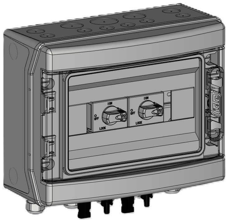 Madenr - Coffret PV 1000VDC Madenr 2MPPT 1 String 2 intersectionneurs sans parafoudre