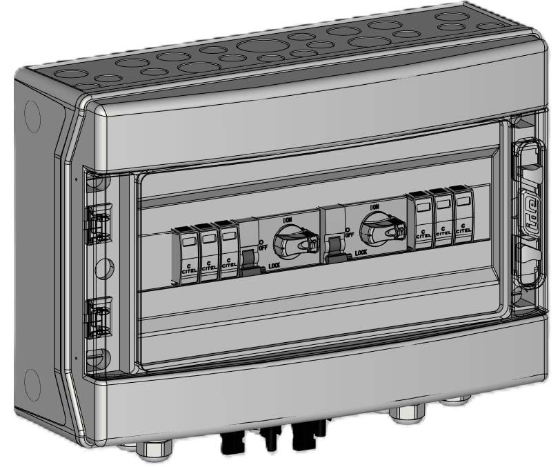 Madenr - Coffret PV 1000VDC Madenr 2MPPT 1 String 2 intersectionneurs avec parafoudre Mx