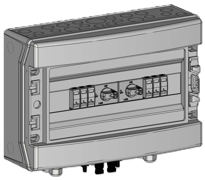 Madenr - Coffret PV 1000VDC Madenr 2MPPT 2 Strings 2 intersectionneurs avec parafoudre