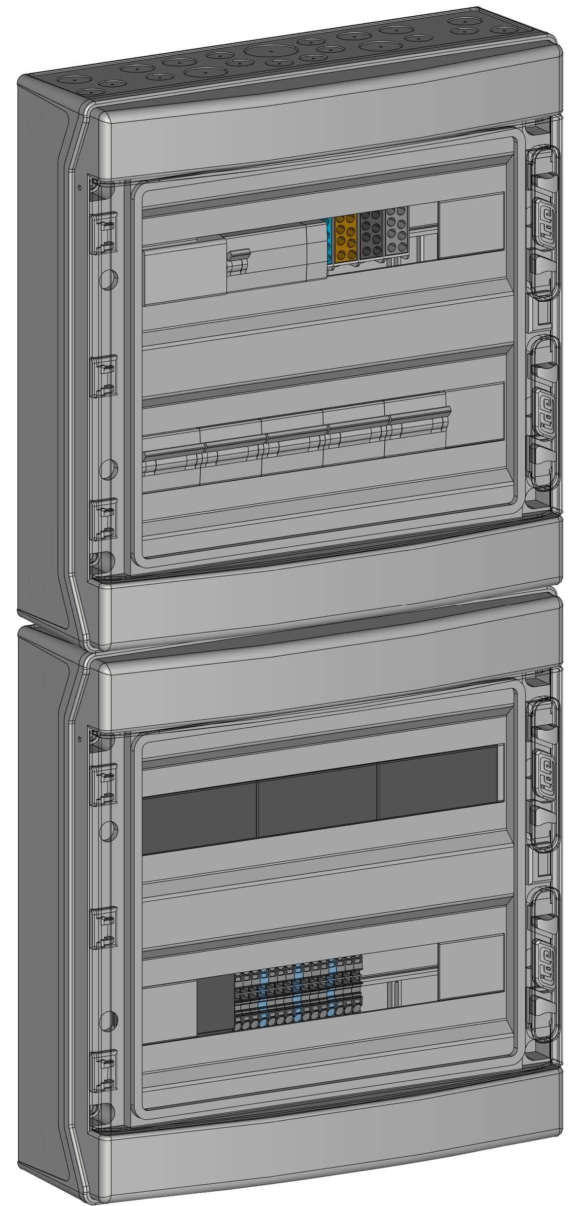 Madenr - Coffret AC Tri micro ond Enph 36kW (4xC20) 4QR incl C2/C20 place Envoy LG 300mA