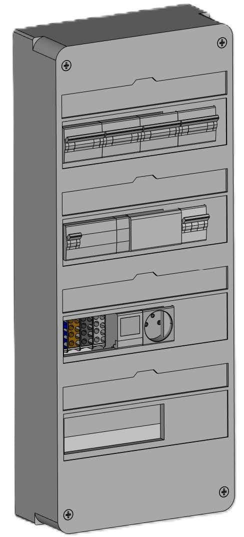 Madenr - Coffret GTL AC Tri micro onduleur autre Enph 36kW (4xC20) Prise SunO-N LG 300mA