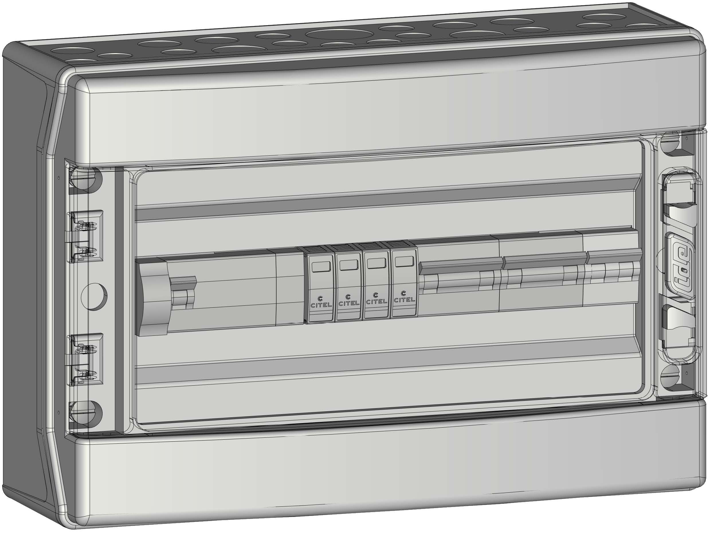 Madenr - Coffret AC triphasé 30kW  2 onduleurs(2xC32) bobine Mx LG 300mA