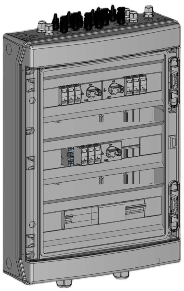 Madenr - Coffret DC+AC Madenr+LG 1000V Tri 3MPPT 2 Strings para 1 ond 30kW (C50) 300mA
