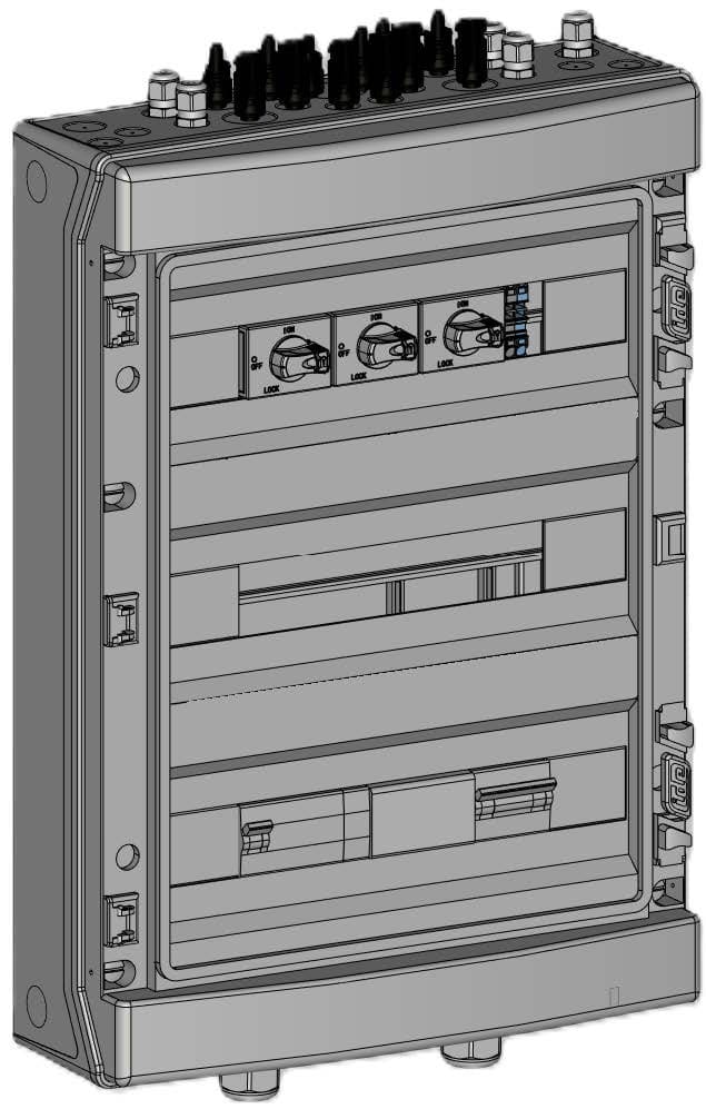 Madenr - Coffret DC+AC Madenr+LG 1000V Tri 3MPPT 2 Strings no para 1 ond 30kW (C50) 300mA