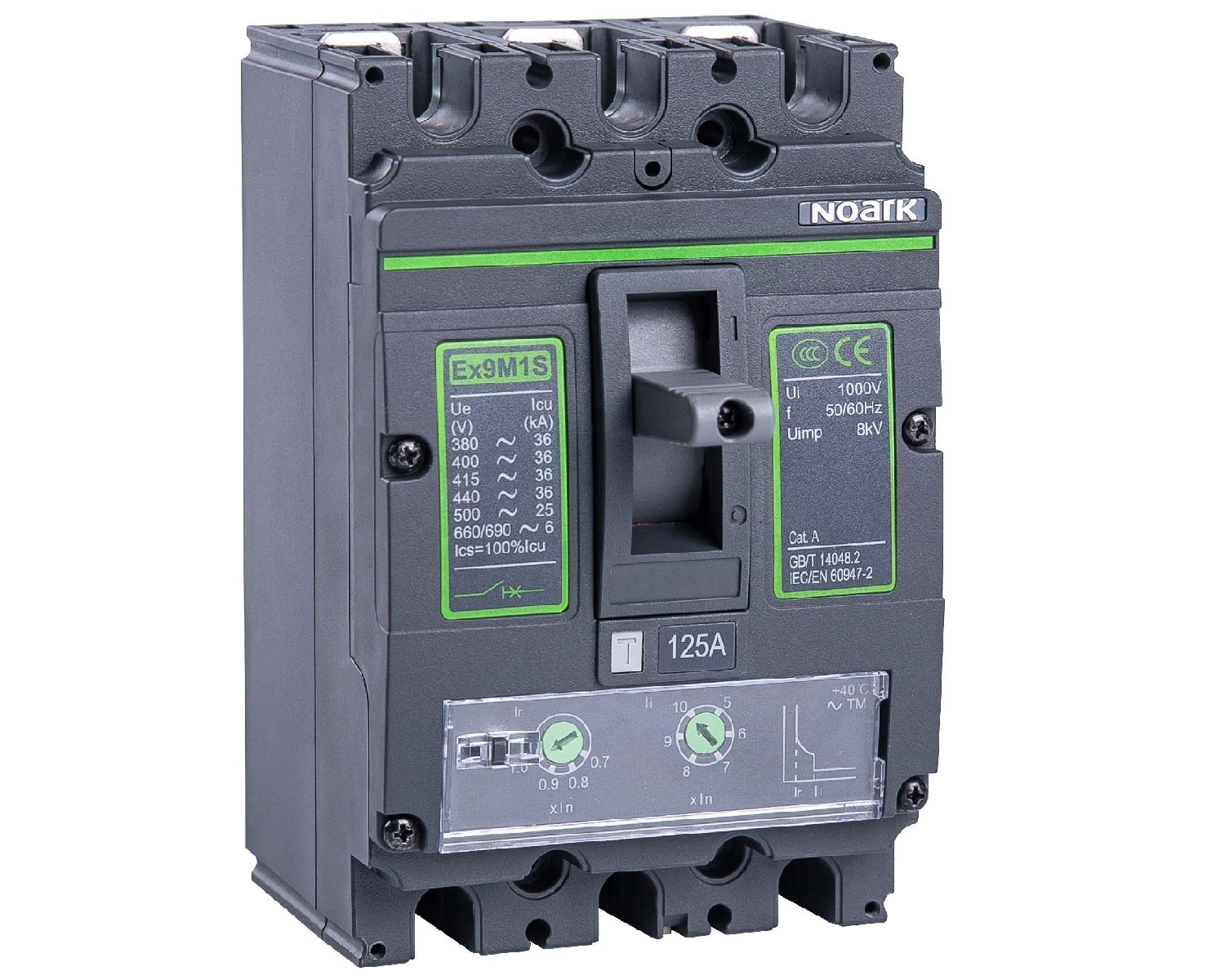 Madenr - Disjoncteur 3 pôles AC compact boitier moulé Ex9M1P TM 125 A, Icu=150kA