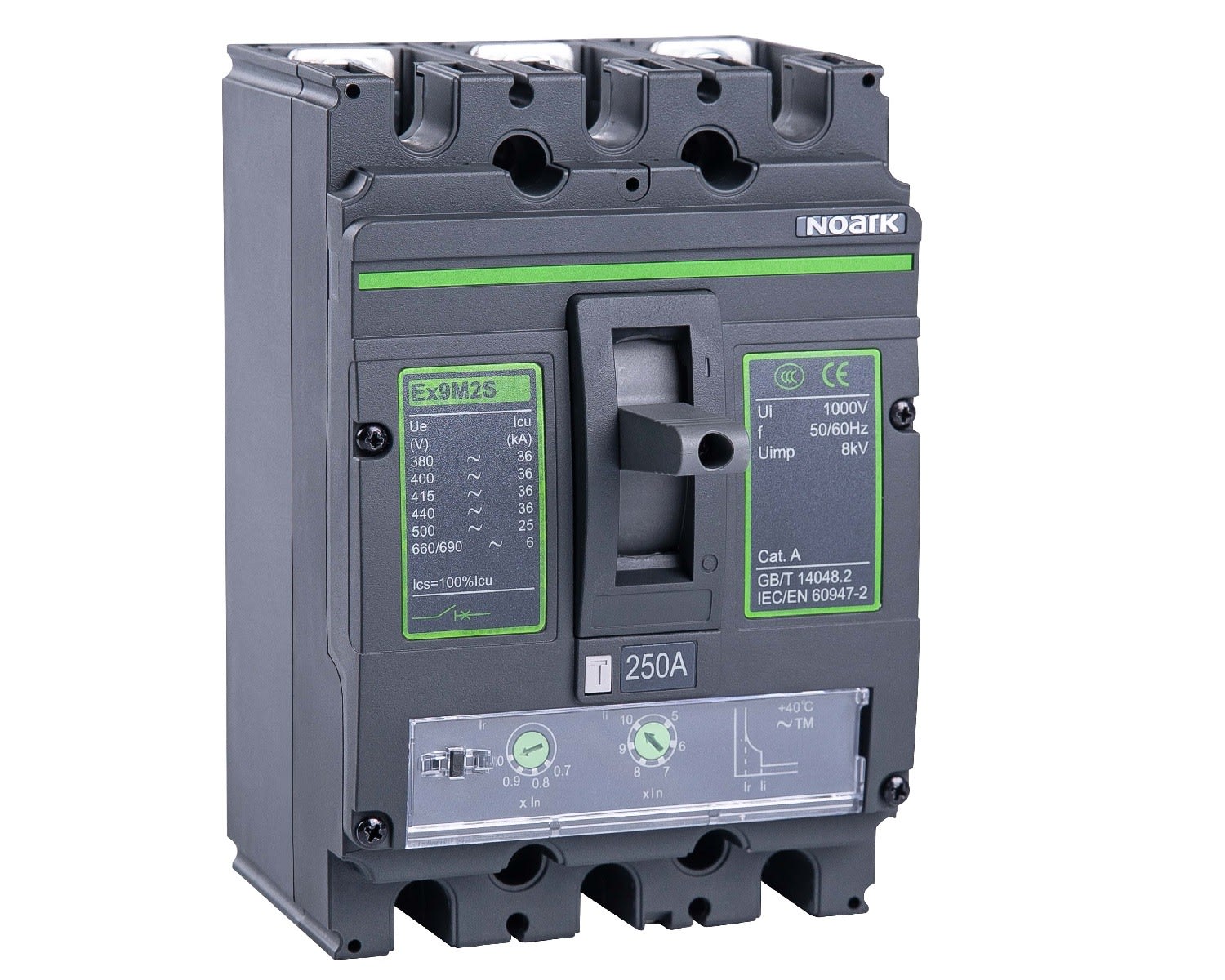 Madenr - Disjoncteur 3 pôles AC compact boitier moulé Ex9M2N TM 250 A, Icu=50kA