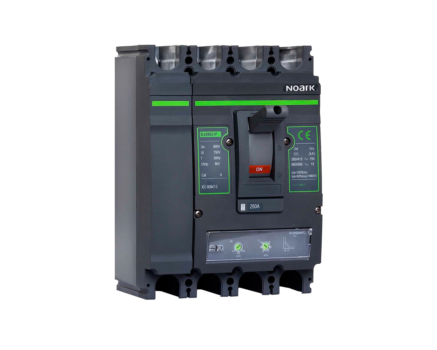 Madenr - Disjoncteur 4 pôles AC compact boitier moulé Ex9M3N TM 350 A, Icu=50kA