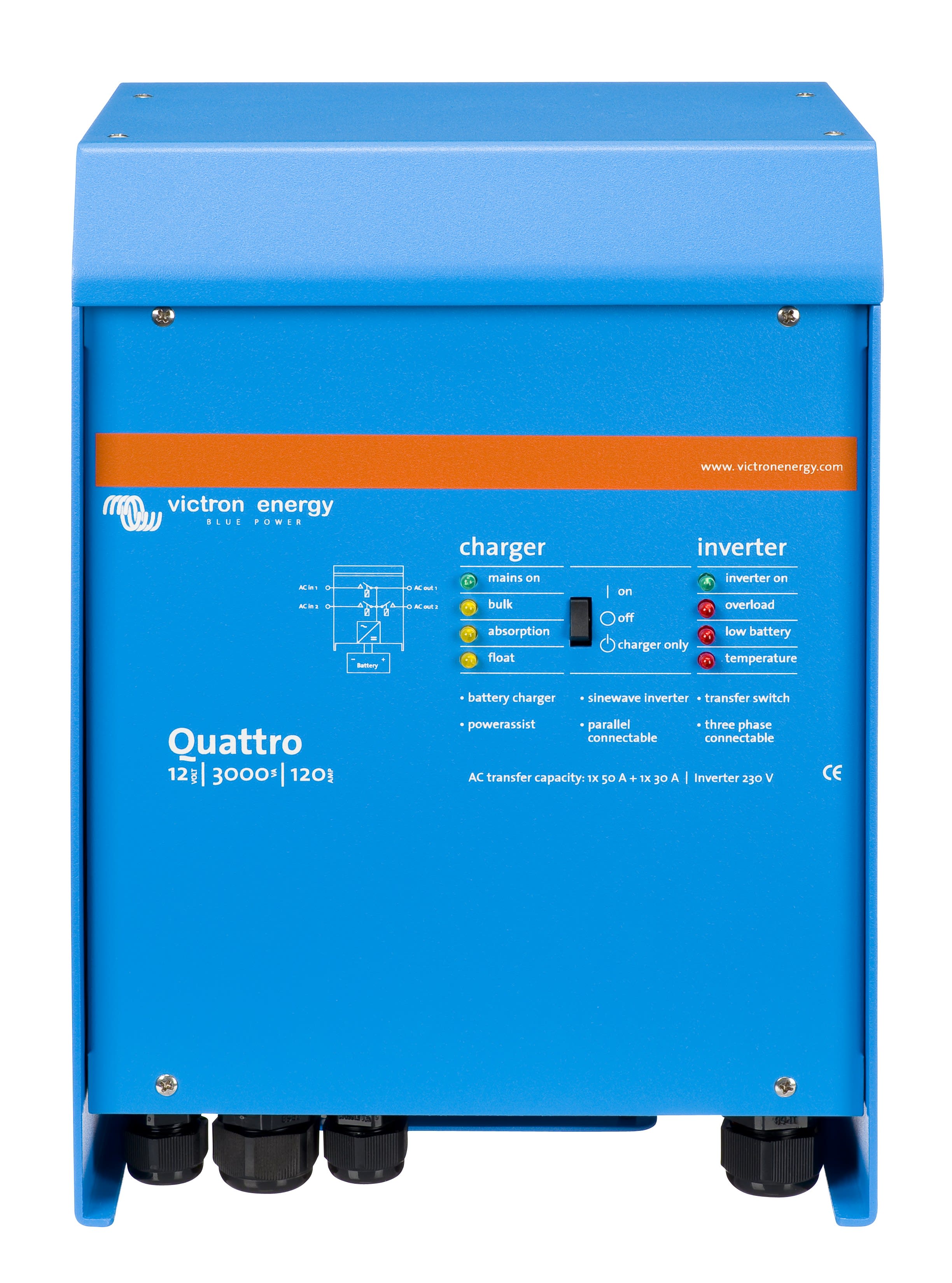 Madenr - Onduleur/Chargeur Quattro 12/3000/120-50/50 230V VE.Bus