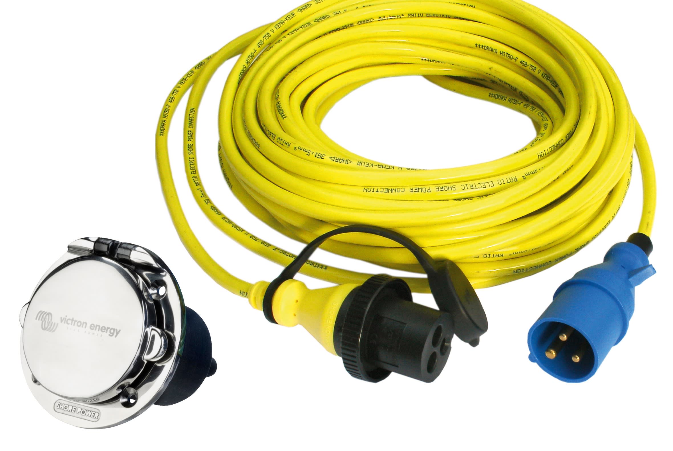 Madenr - Power Inlet stainless steel with cover 32A/250Vac (2p/3w)