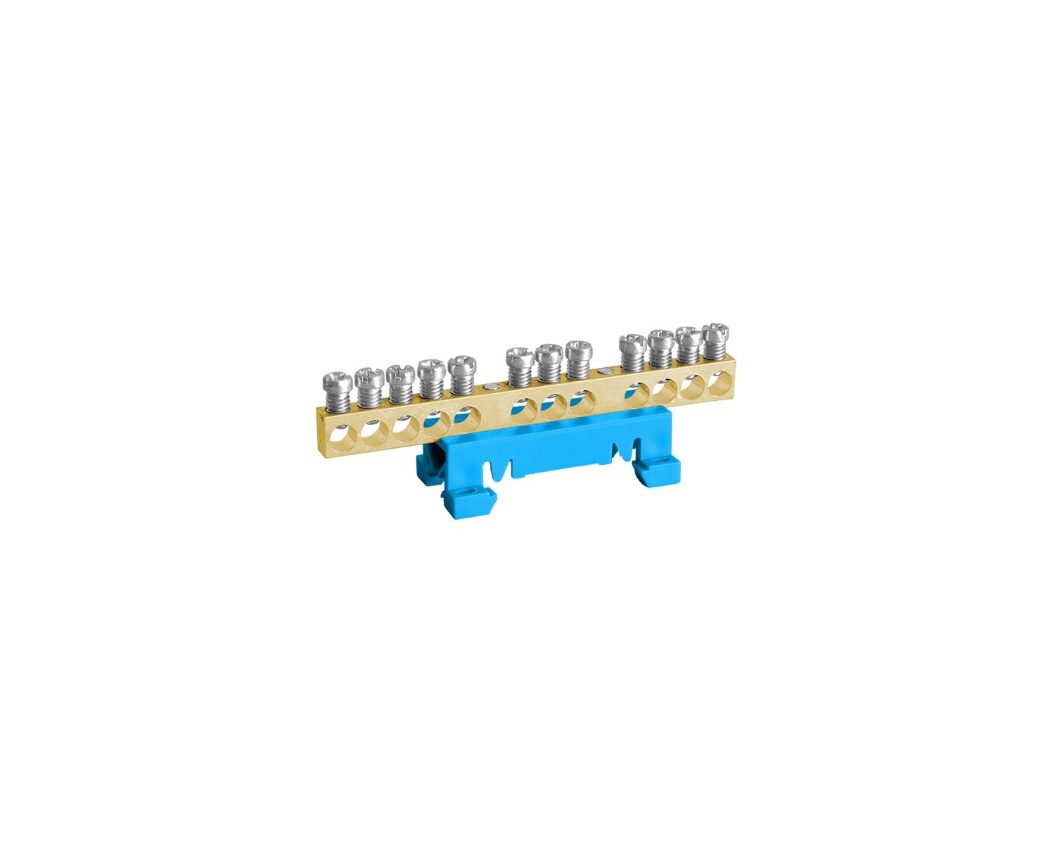 Madenr - Barette de neutre non isolée TBB 63 A, pour 7 raccordements de max 10 mm² bleue