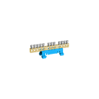 Madenr - Barette de neutre non isolée TBB 63 A, pour 7 raccordements de max 10 mm² bleue