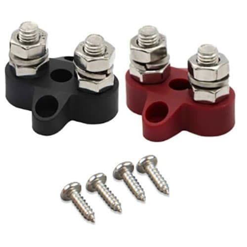 Madenr - Dual terminal Stud M8-linked set (1 red / 1 black)