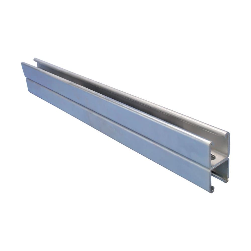 Nvent Erico - CADDY Rail de montage type AA, 82x41x2,5mm, 3m long, avec trous oblongs, pré-gal