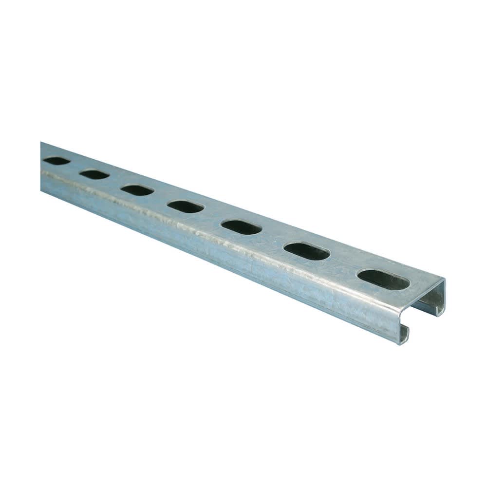 Nvent Erico - CADDY Rail de montage type C, 21x41x1,5mm, 3m long, avec trous oblongs, pré-galv