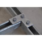 Nvent Erico - Support d'angle plat à trois trous pour profil, 87,5 x 87,5 mm, électrogalvanisé