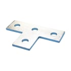 Nvent Erico - Plaque en T plate à quatre trous, Acier, galvanisé à chaud, 138 mm x 90 mm
