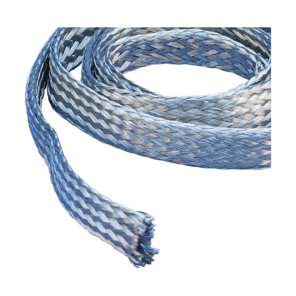 Bobine De 25 Mètres De Tresse Tubulaire Chinée - 12 Mm - Gris Clair - 3