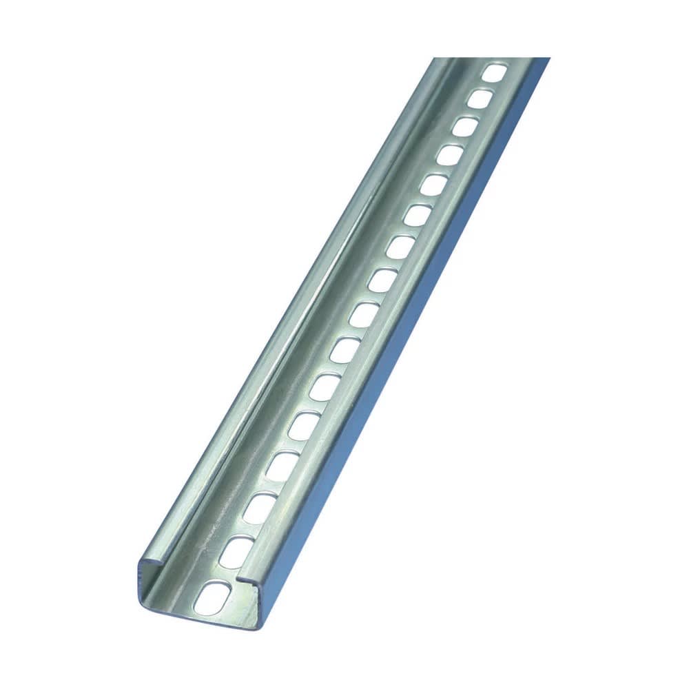 Nvent Erico - ERIFLEX Rail perforé en forme de C, 35 mm x 35 mm x 2000 mm x 2 mm