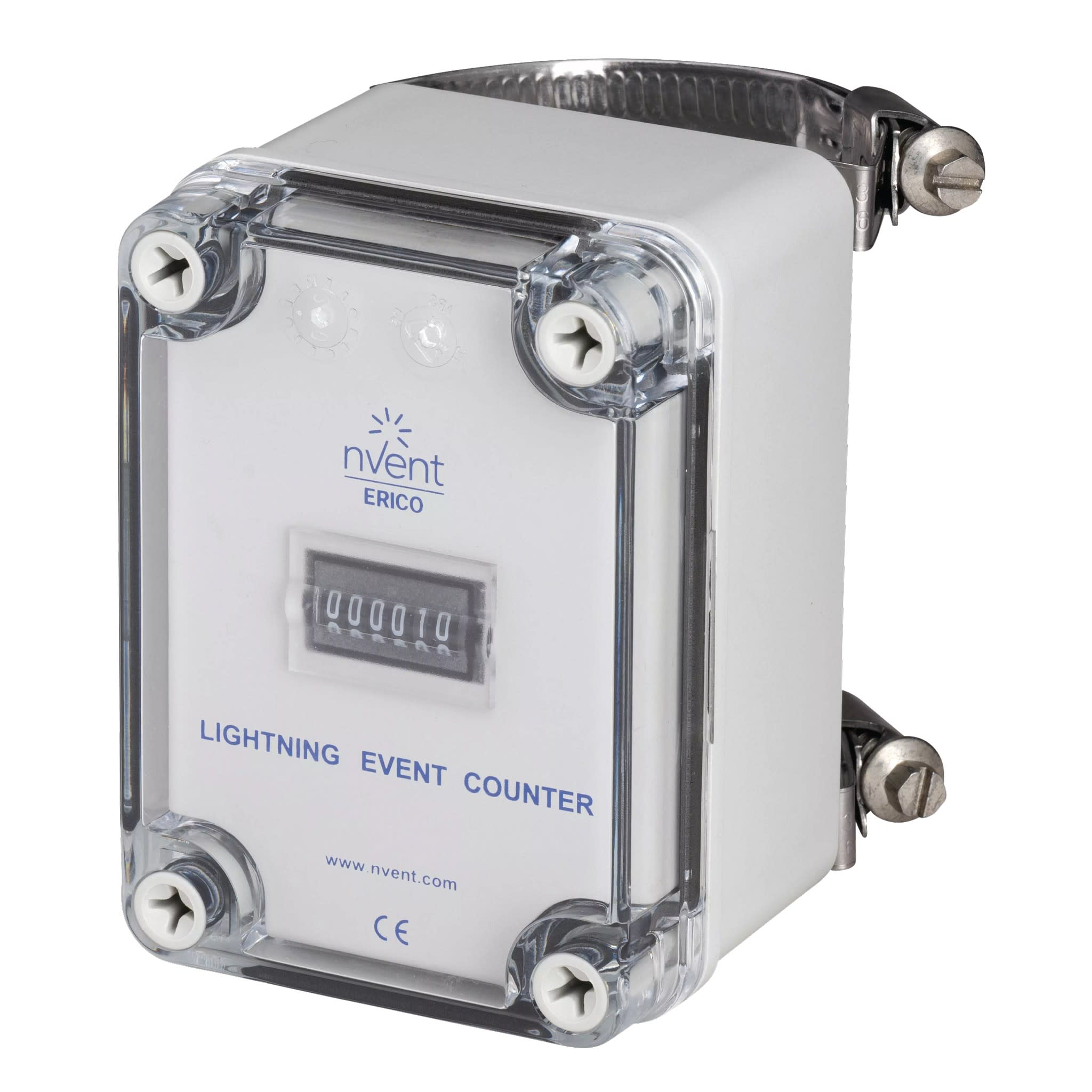 Nvent Erico - ERICO Compteur mécanique de coups de foudre avec seuil de déclenchement (2 kA 8/