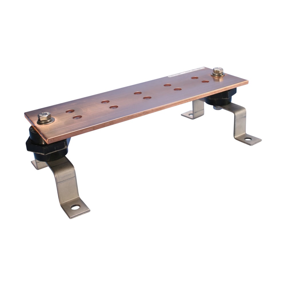 Nvent Erico - Barre de mise à la terre, w/Insulators and Brackets, HH, 406 mm x 51 mm x 6,4 mm