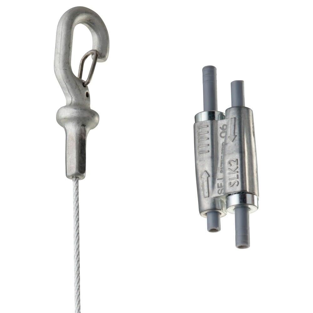 Nvent Erico - CADDY Kit suspension câble 1,5 mm, sans outil, embout à crochet de bac, 3 m long