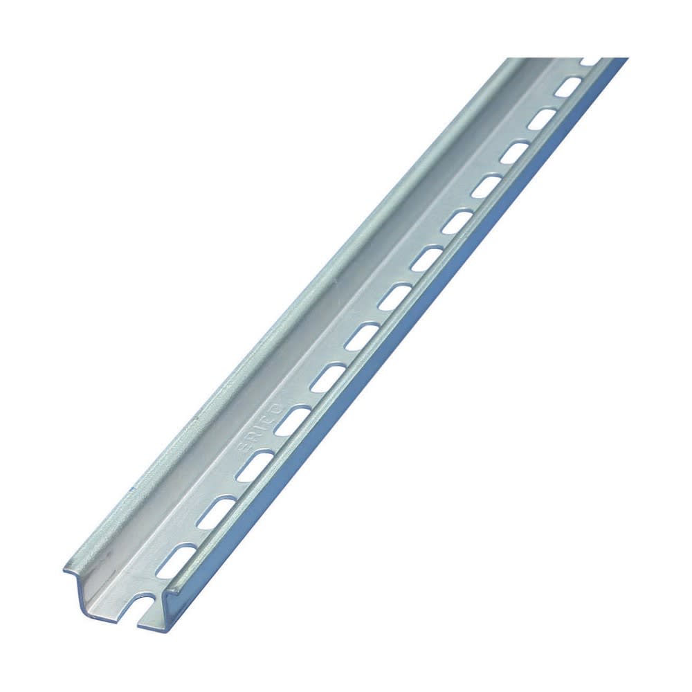 Nvent Erico - ERIFLEX Rail DIN, profil symétrique perforé, 35 mm x 7,5 mm x 2000 mm x 1 mm