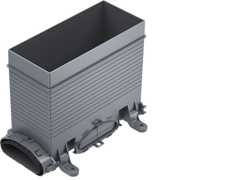 Stiebel Eltron - Plenum de diffusion rectangulaire 122 x 282  x h251 - 2 piquages gaine plate LVE