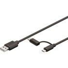 Uniformatic - CORDON USB 2.0 VERS TYPE C + MICRO USB 2.0 MALE 1 METRE