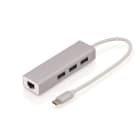 Uniformatic - CONVERTISSEUR TYPE C VERS ETHERNET RJ45 GIGA + HUB 3 PORTS USB 3.0